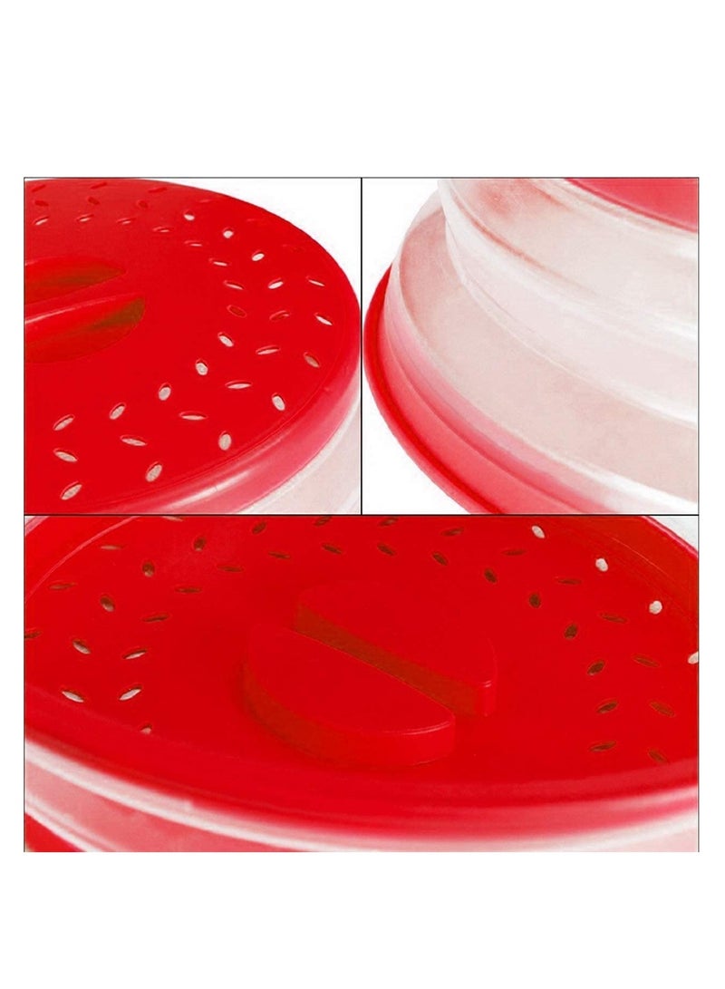Collapsible Microwave Splatter Cover with Vented Design & Easy Grip Handle - 10.5" BPA-Free Silicone & Plastic, Dishwasher Safe  - Image 3