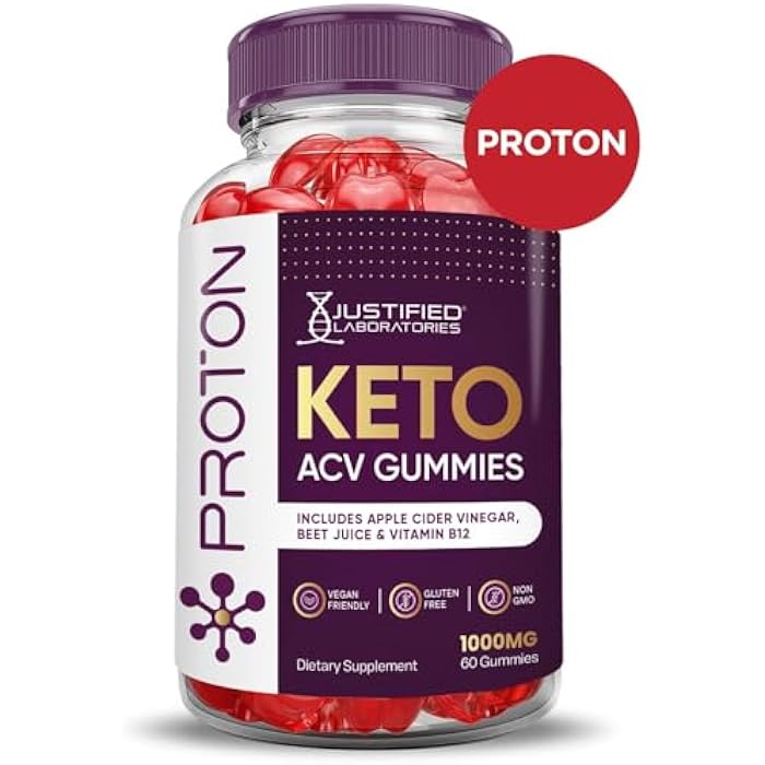 Justified Laboratories Proton Protein Keto ACV Gummies Advanced Formula 1000MG Proton Keto Gummies Apple Cider Vinegar Boost Formulated with Pomegranate Beet Juice Powder B12 Vegan Non GMO 60 Gummys - Image 4