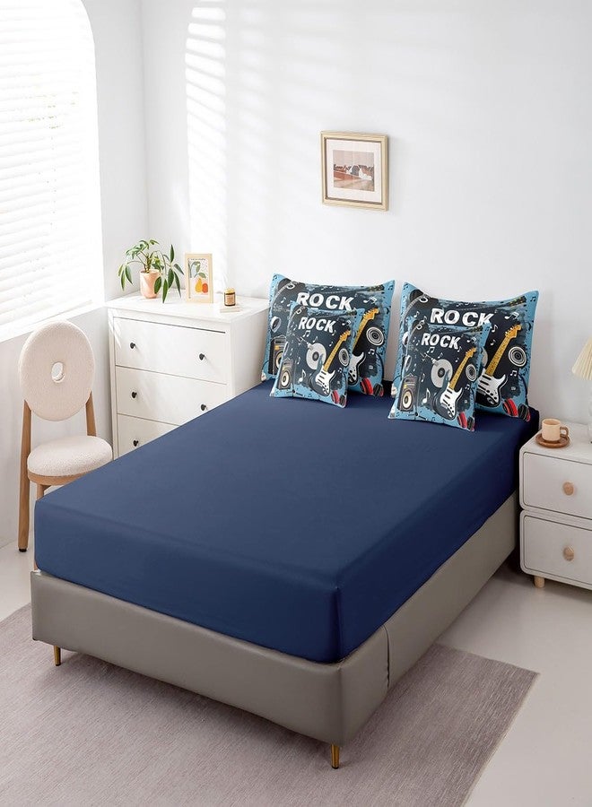 Feelyou Rock Music 7 Piece Bedding Set Full Size Guitar Musical Comforter Set with Sheets for Kids Boys Girls Teens Toddler Musical Instrument Bed in a Bag Music Theme Bed Set - Image 5