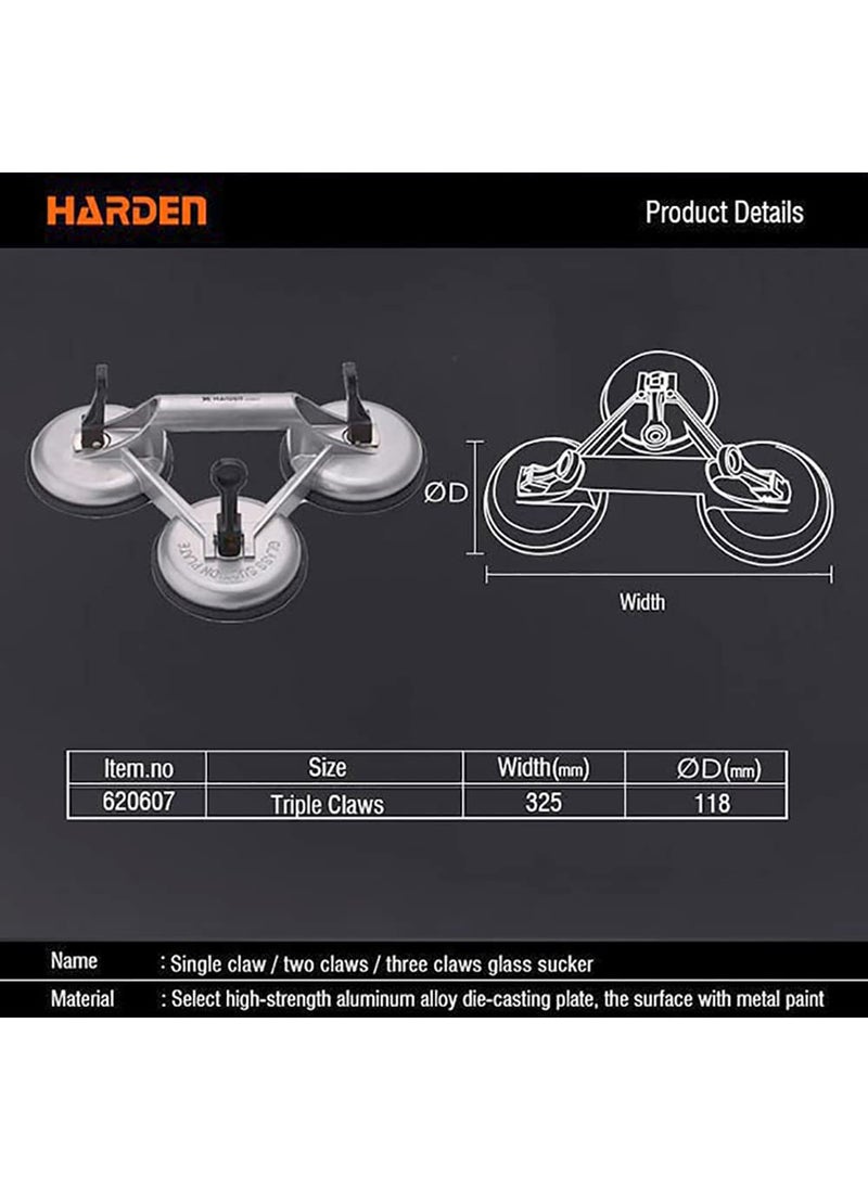 Harden Harden Professional Aluminium Alloy Triple Suction Plate Cups Holder Triple Claw Head Cup Lifter Puller 620607  - Image 4