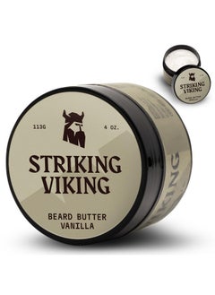 Striking Viking Striking Viking Beard Butter - Non-Greasy Moisturizer With Natural Ingredients (Vanilla, 4oz) - Keep Your Beard Hydrated and Refreshing  - Image 1