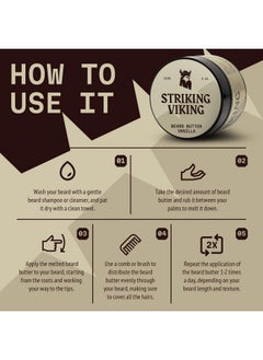 Striking Viking Striking Viking Beard Butter - Non-Greasy Moisturizer With Natural Ingredients (Vanilla, 4oz) - Keep Your Beard Hydrated and Refreshing  - Image 3