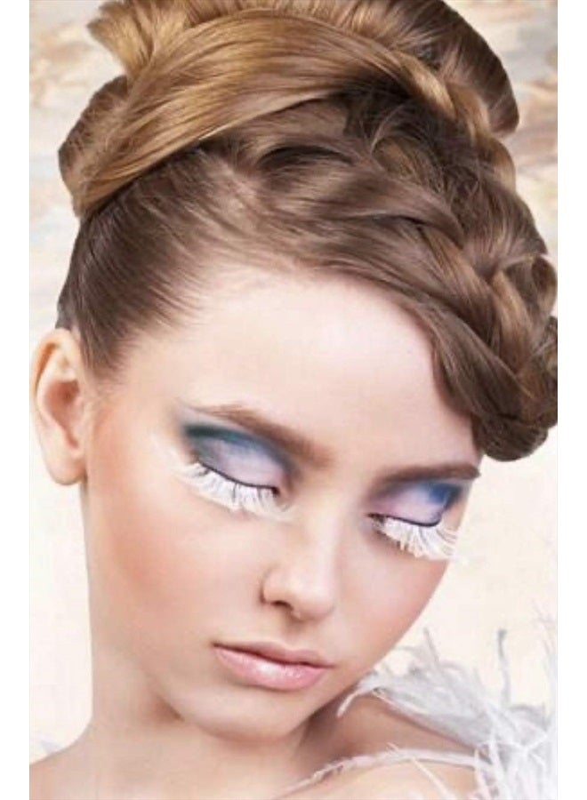 Dorisue White halloween lashes Peacock feather eyelashes The White Queen Dramatic eyelashes - Image 5