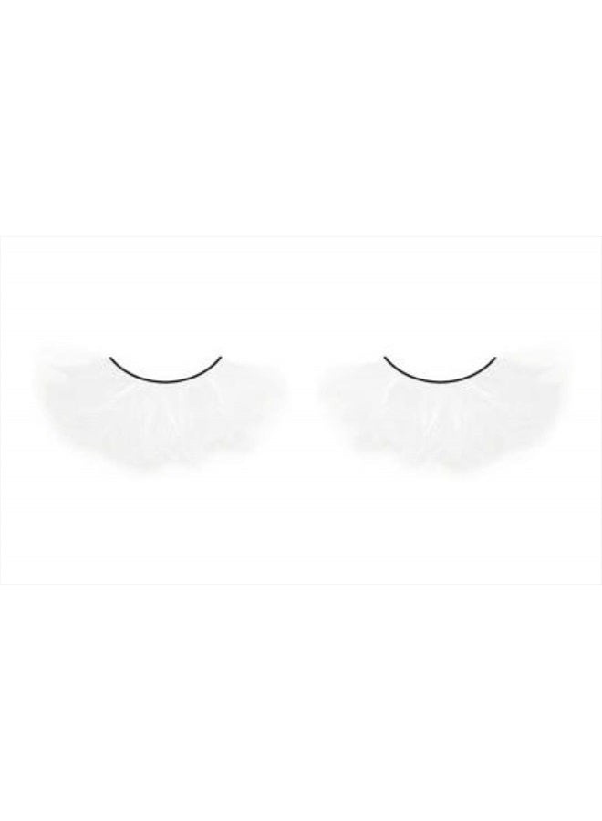 Dorisue White halloween lashes Peacock feather eyelashes The White Queen Dramatic eyelashes - Image 2
