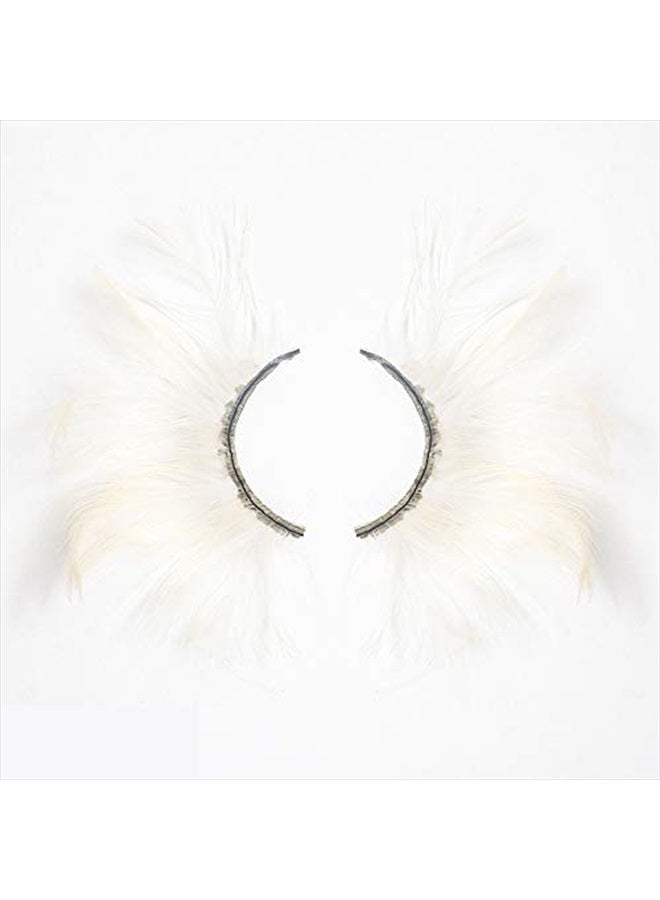 Dorisue White halloween lashes Peacock feather eyelashes The White Queen Dramatic eyelashes - Image 4