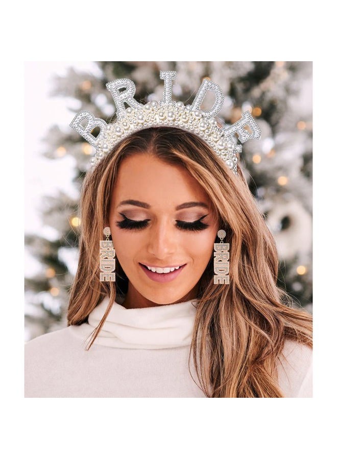 CEALXHENY Bride Headbands for Women, Bridal Pearl Padded Headbands, Bachelorette Party Decorations, Wedding Bride Hair Accessories Bride To Be Gifts (Pearl Headbands) - Image 2