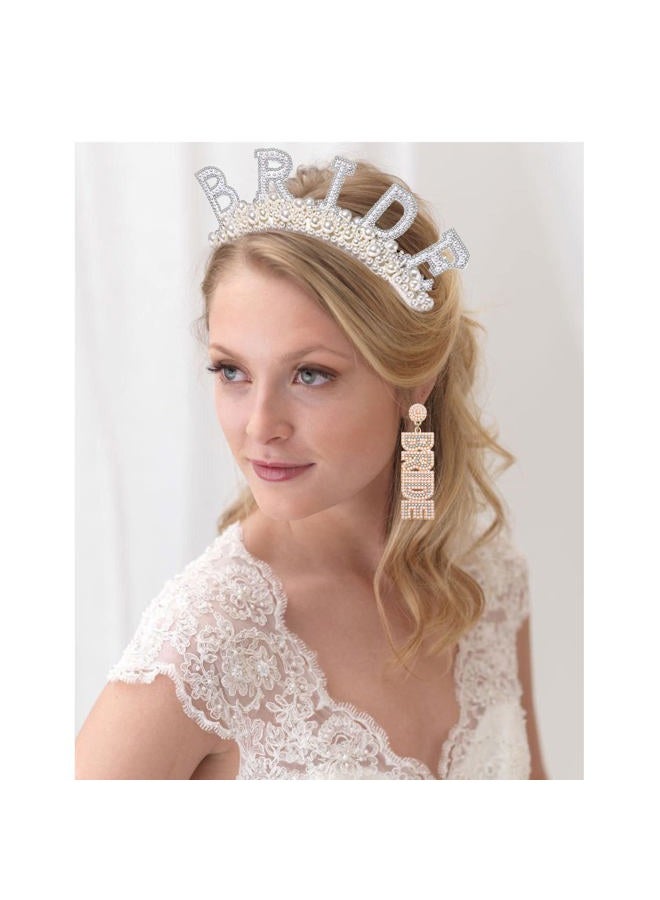 CEALXHENY Bride Headbands for Women, Bridal Pearl Padded Headbands, Bachelorette Party Decorations, Wedding Bride Hair Accessories Bride To Be Gifts (Pearl Headbands) - Image 3