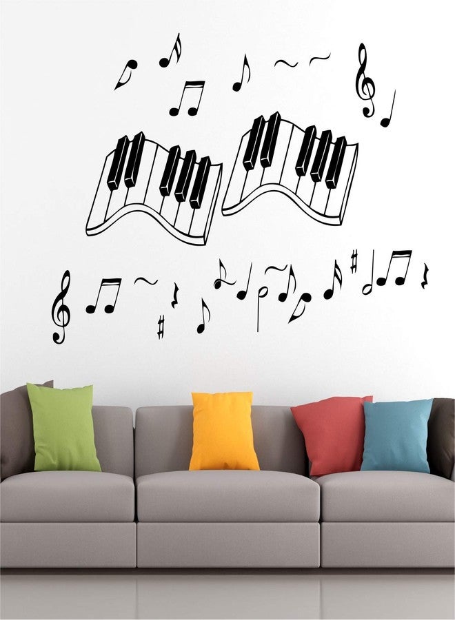 StickMe 'Music Notes - Keyboard Decorative - Creative - Colorful - Wall Sticker ' -SM158 (Multi Colour, Vinyl - 100cm X 70 cm) - Image 1