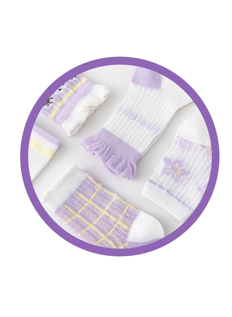  أورا سيليكت 5 أزواج من الجوارب للأطفال لفصلي الربيع والصيف / للفتيات من عمر 2 إلى 5 سنوات - Image 2