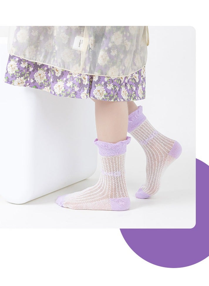  أورا سيليكت 5 أزواج من الجوارب للأطفال لفصلي الربيع والصيف / للفتيات من عمر 2 إلى 5 سنوات - Image 4