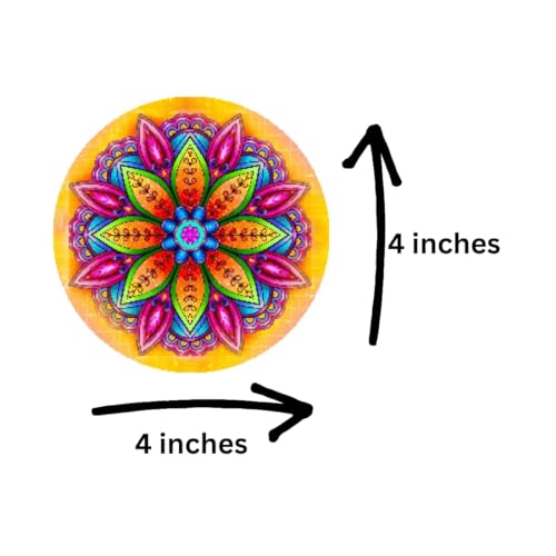 Otidge Coasters for Cups Set of 6 / MDF Coasters for Glasses/Tea Coaster Set of 6 / Waterproof Dining Table Decor Glass Cover or Tea Coaster (Yellow Mandala) - Image 4