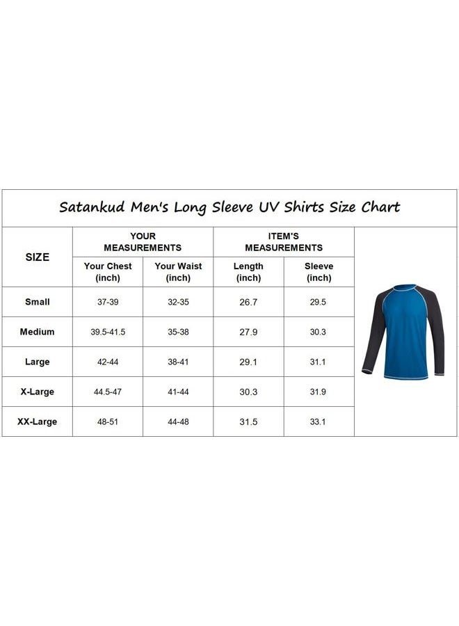 Satankud Men's Long Sleeve Swim Shirts Rashguard UPF 50+ UV Sun Protection Shirt Athletic Workout Running Hiking T-Shirt Swimwear, 08- T5 Blue Gradient, M - Image 5