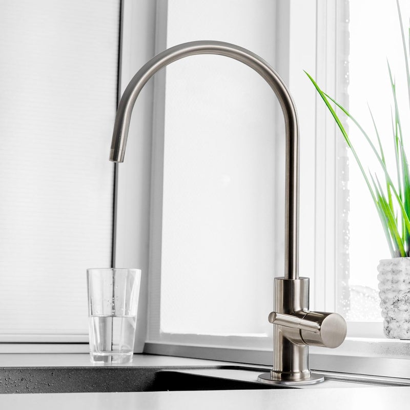 iSpring GA1-BN Drinking Water RO Faucet for Kitchen Sink, Heavy-Duty Lead-Free Reverse Osmosis Faucet for RO Water Filtration System, Non-Air Gap 100% Stainless Steel RO Faucet, Brushed Nickel Finish - Image 5