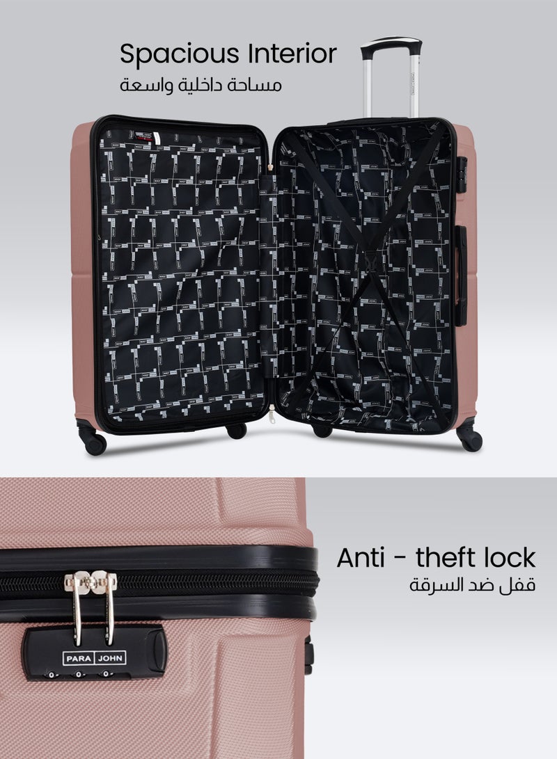 Sparkle ABS Hardside Spinner Luggage Trolley Set Rose Gold