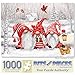 Bits and Pieces 1000 Piece Jigsaw Puzzle for Adults 20 x 27 Three Gnomes 1000 pc Christmas Winter Jigsaw by Artist Makiko - Image 3