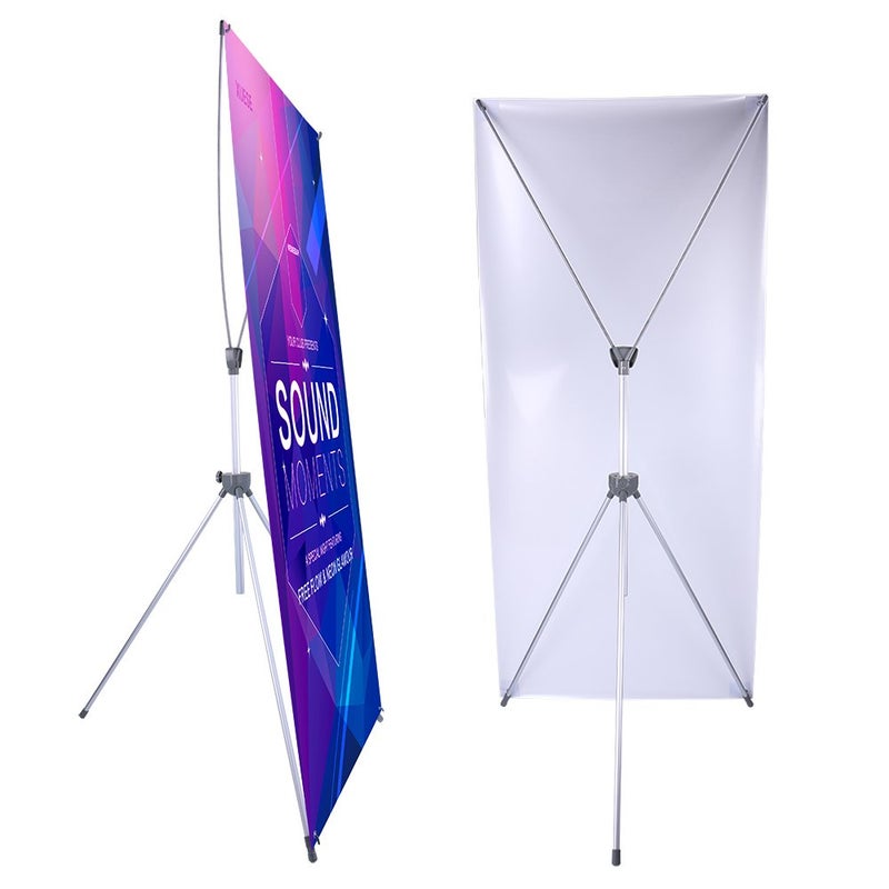SUERUI Adjustable X Banner Stand Fits Any Banner Size Width 23" to 32" and Height 63" to 78",Portable Retractable Banner Holder with Carrying Bag - Customize Banner for Trade Show, Exhibition, 2 Pack - Image 1