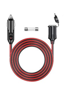 Arabest 6FT Heavy Duty Car Cigarette Lighter Extension Cord with LED Light for Tire Pump, Air Compressor, Refrigerator, Coffee Maker. Includes 1 Extra Fuse.  - Image 1
