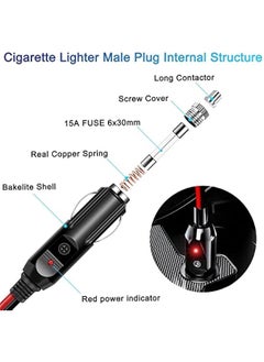Arabest 6FT Heavy Duty Car Cigarette Lighter Extension Cord with LED Light for Tire Pump, Air Compressor, Refrigerator, Coffee Maker. Includes 1 Extra Fuse.  - Image 5