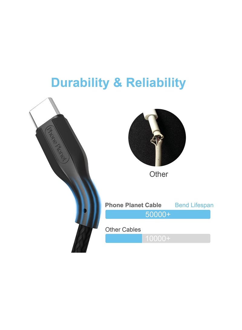 Phone Planet High quality USB-C to Lightning charging cable 1m Black - Image 4