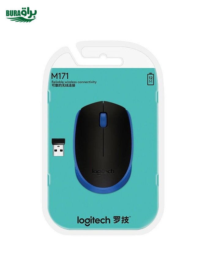 BURAQ Logitech M171 1000DPI USB Wireless Mouse with 2.4G Receiver (Blue)  - Image 4