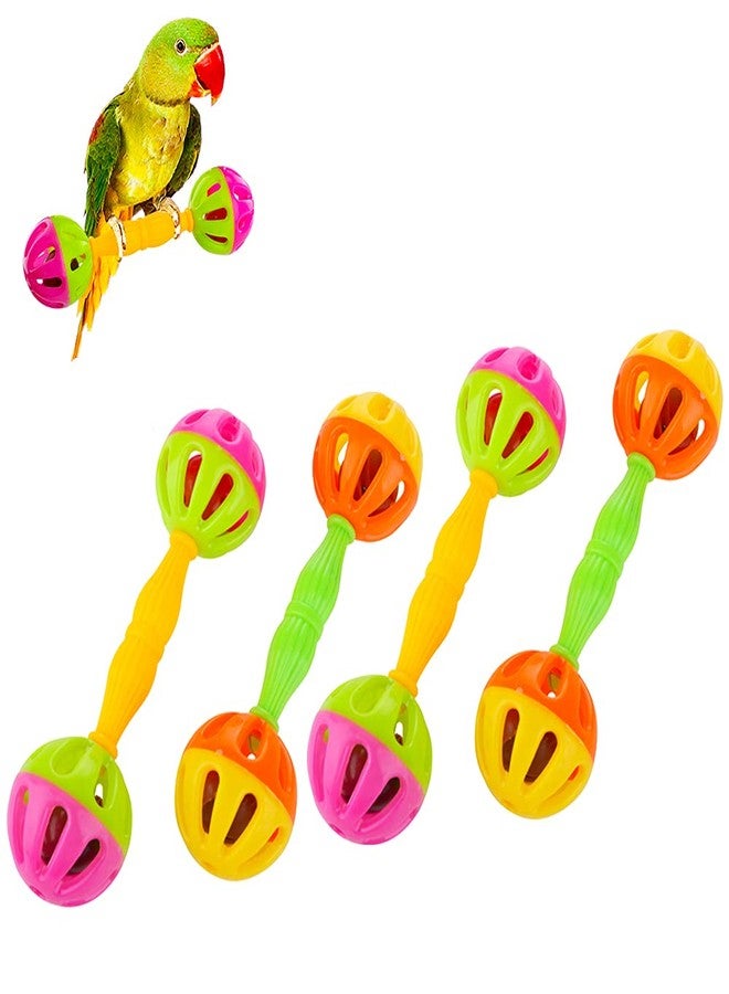 DQITJ 4 Pack Bird Barbell Dumbell Foot Toy for Small Bird Parrot Green Cheek Parakeet Cockatiel Conure Love Birds - Image 1