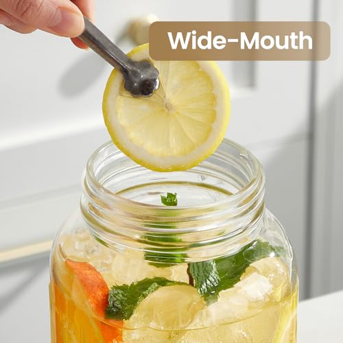 Spreccio 64 oz Mason Jar Pitcher with Lid - Wide Mouth, 2 Quart Glass Water Pitcher with Lid - Heavy Duty, Leak Proof - Sun & Iced Tea, Cold Brew Coffee, Lemonade, Breast Milk Storage - Image 5