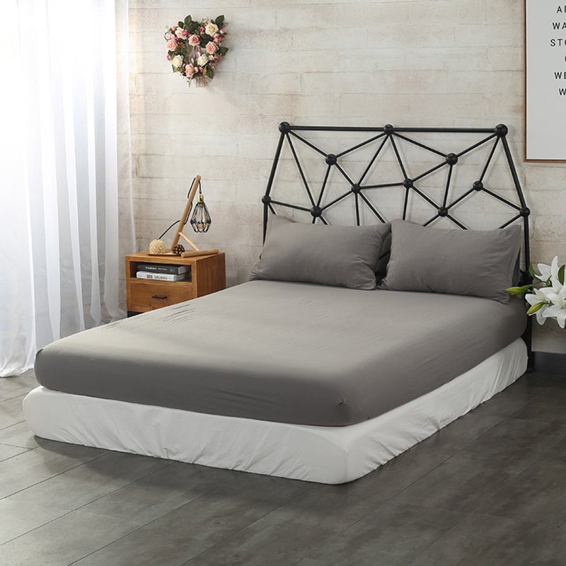 Fitted Sheet Waterproof Mattress Protector Solid Pillow Bed Cover Solid Bedsheets Twin to California King Size - Image 1