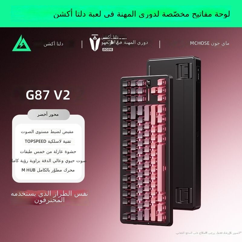 MCHOSE G87 V2 Blackberry Pink Green Grape Switch Wireless Tri-Mode Mechanical Keyboard - Image 1