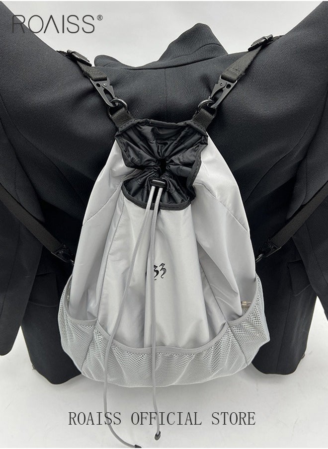 roaiss - Unisex Multifunctional Backpack Large Capacity Classic and Versatile Solid Color Style Drawstring Closure Design for Security and Anti Theft Suitable for Basketball and Outdoor Sports - Image 1