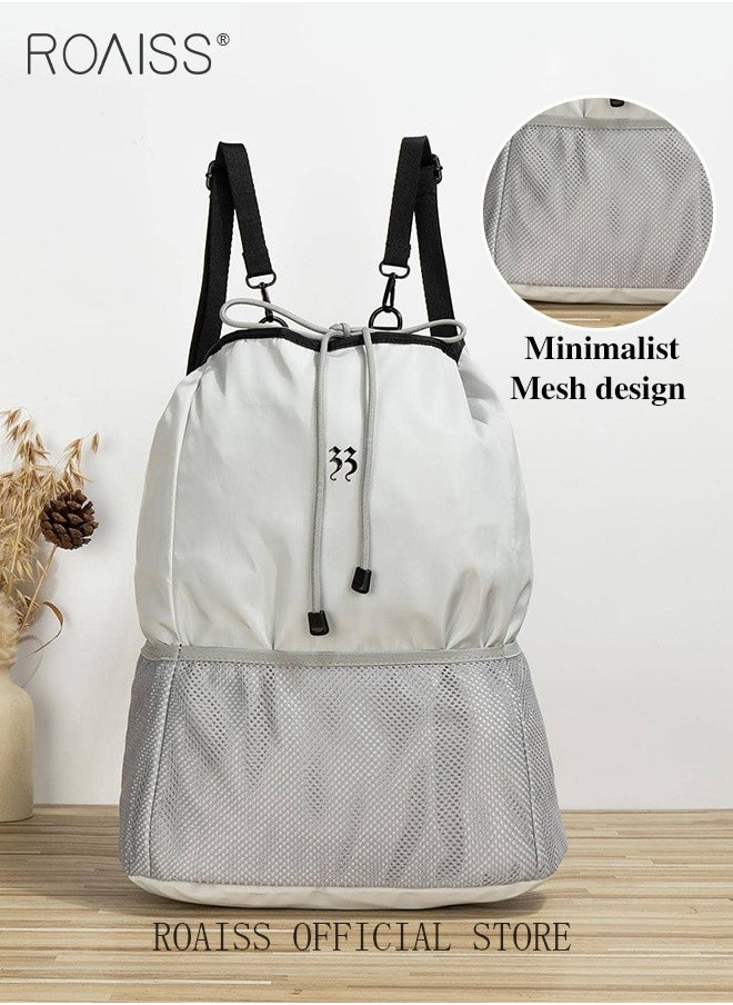 roaiss - Unisex Multifunctional Backpack Large Capacity Classic and Versatile Solid Color Style Drawstring Closure Design for Security and Anti Theft Suitable for Basketball and Outdoor Sports - Image 1