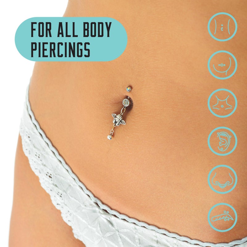 BASE LABORATORIES Piercing Aftercare Spray 4oz | Saline Spray for Piercings | Ear Piercing Cleaner | Saline Solution for Piercings | Keloid Bump Removal for Ears, Belly Nose Piercings - 2PK - Image 4