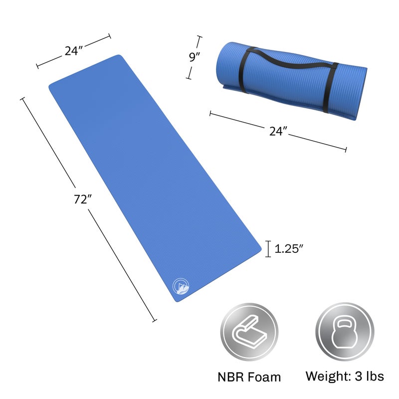 Wakeman Foam Sleeping Pad for Camping - 1.25-Inch-Thick Waterproof Sleep Pad with Carry Straps for Cots, Tents, or Sleepovers by Wakeman Outdoors (Blue) - Image 5