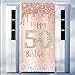 Excelloon Happy 50th Birthday Door Banner Decorations for Women Pink Rose Gold 50 Birthday Party Door Cover Sign Backdrop Supplies Fifty Year Old Birthday Poster Background Photo Booth Props Decor - Image 3