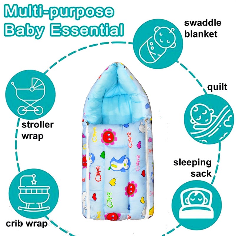 ParentsLap Gem Baby Sleeping Bag Cum Carrying Bag (Blue) - Image 4
