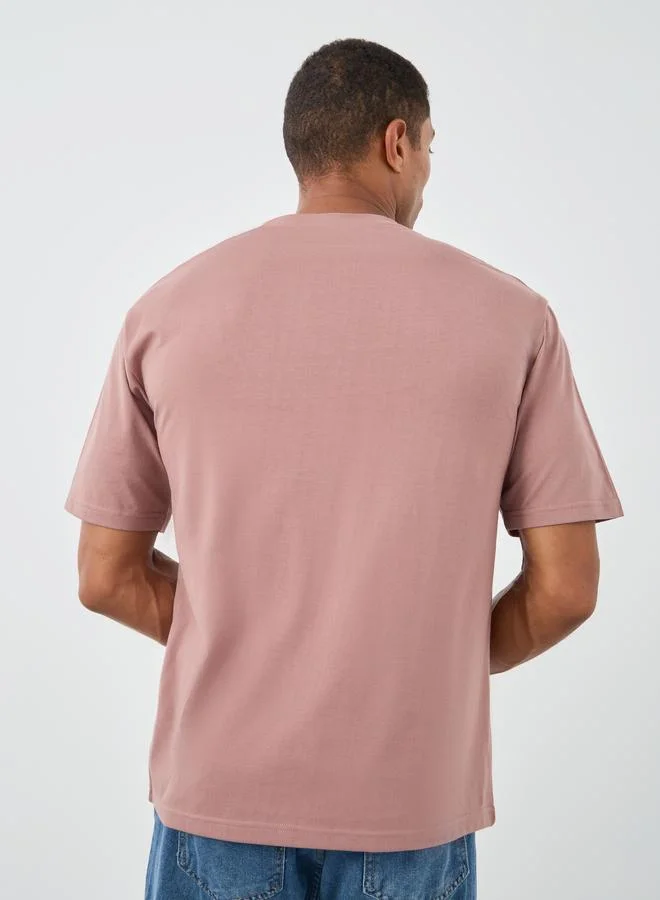 Styli Styli Slogan Print Crew Neck Oversized T-Shirt