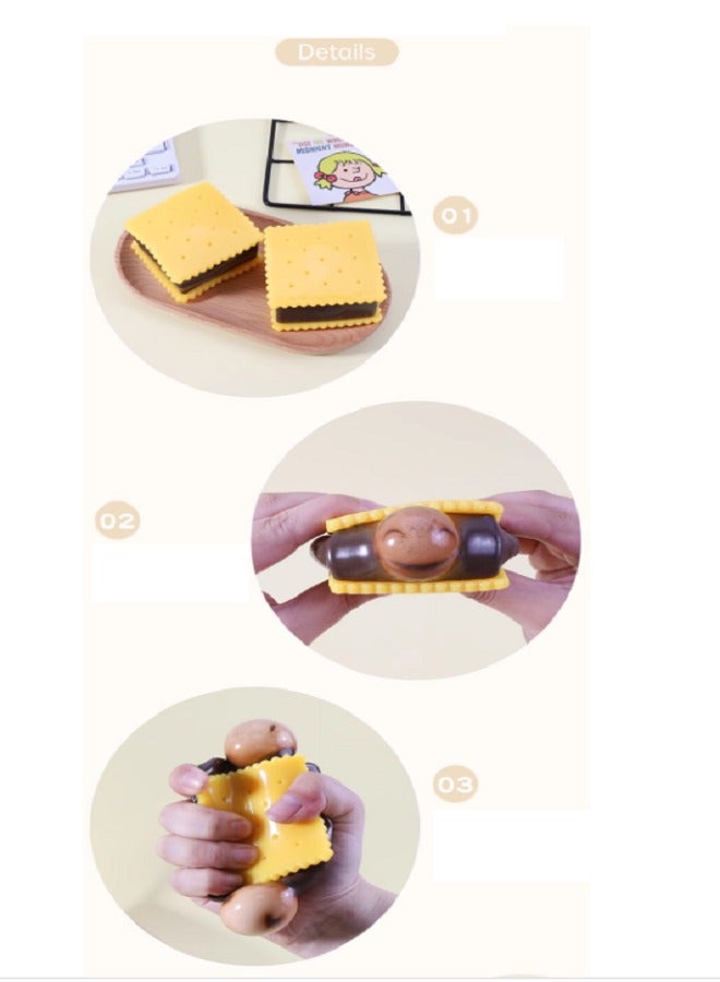 Squeeze Out Funny Faces Sandwich Cookies, Expression Chocolate Sandwich Creative Trick, Decompression Toys - Image 2