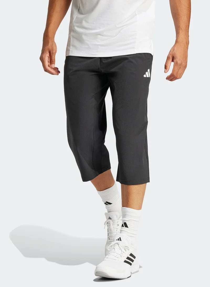 adidas بنطلون رجالي أساسي 3/4 منسوج
