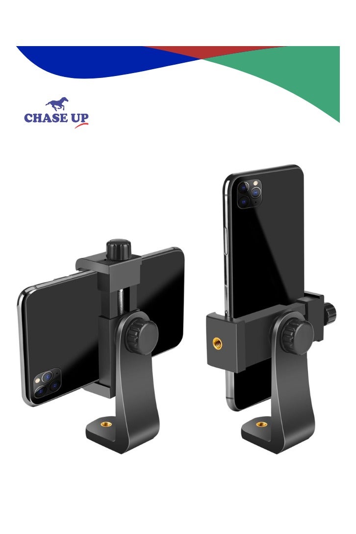 Chase Up Premium Smartphone Holder/Vertical and Horizontal Tripod Mount Adapter Rotatable Bracket with 1/4 Inch Screw/Adjustable Clip for iPhone, Android Cell Phone, Selfie Stick, Camera Stand - Image 1