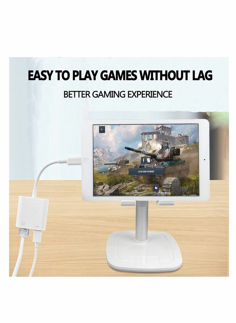 Generic - Lightning to RJ45 Ethernet LAN Network Adapter with Charge Port for Select iPhone, for iPad Models 100Mbps Charging Plug and Play - Image 1