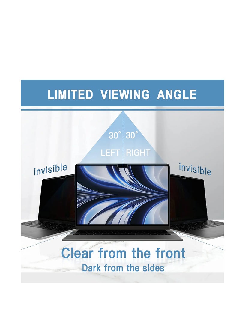 شاشة خصوصية لجهاز MacBook Pro 13 بوصة (2016-2022، M1، M2) وMacBook Air 13 بوصة (2018-2020، M1)، فلتر خصوصية مغناطيسي قابل للإزالة ومضاد للوهج مع غطاء كاميرا، واقي شاشة خصوصية للكمبيوتر المحمول - Image 4