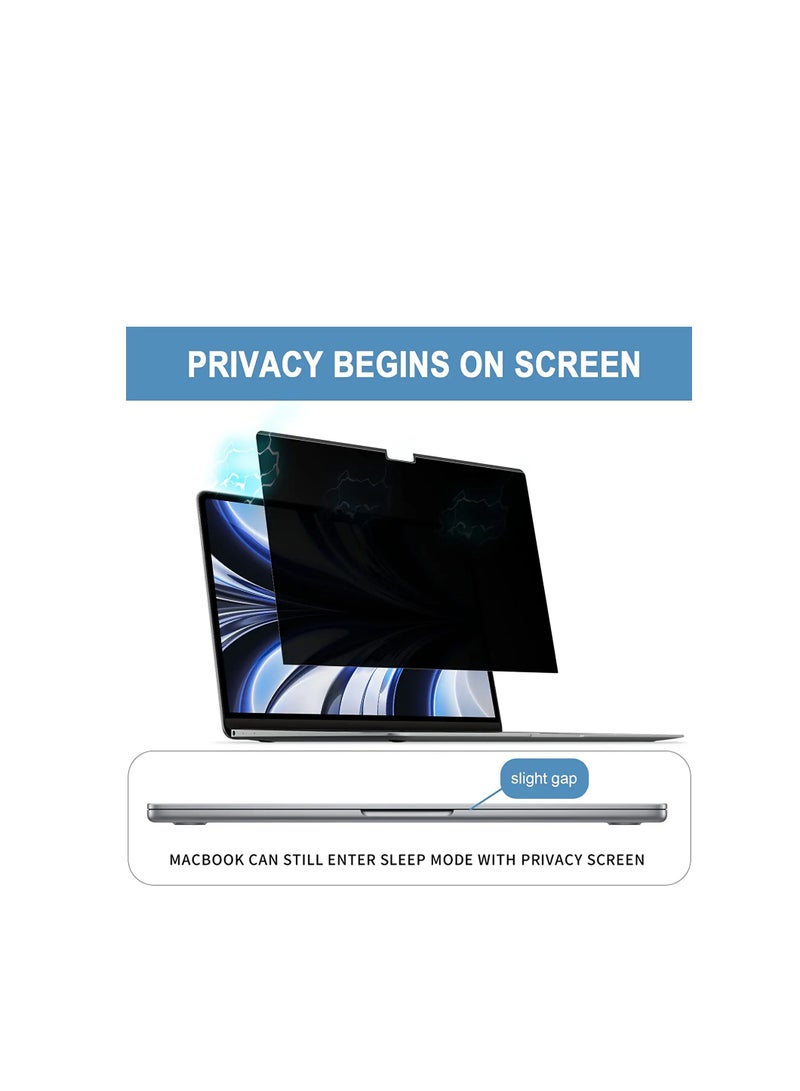 شاشة خصوصية لجهاز MacBook Pro 13 بوصة (2016-2022، M1، M2) وMacBook Air 13 بوصة (2018-2020، M1)، فلتر خصوصية مغناطيسي قابل للإزالة ومضاد للوهج مع غطاء كاميرا، واقي شاشة خصوصية للكمبيوتر المحمول - Image 1