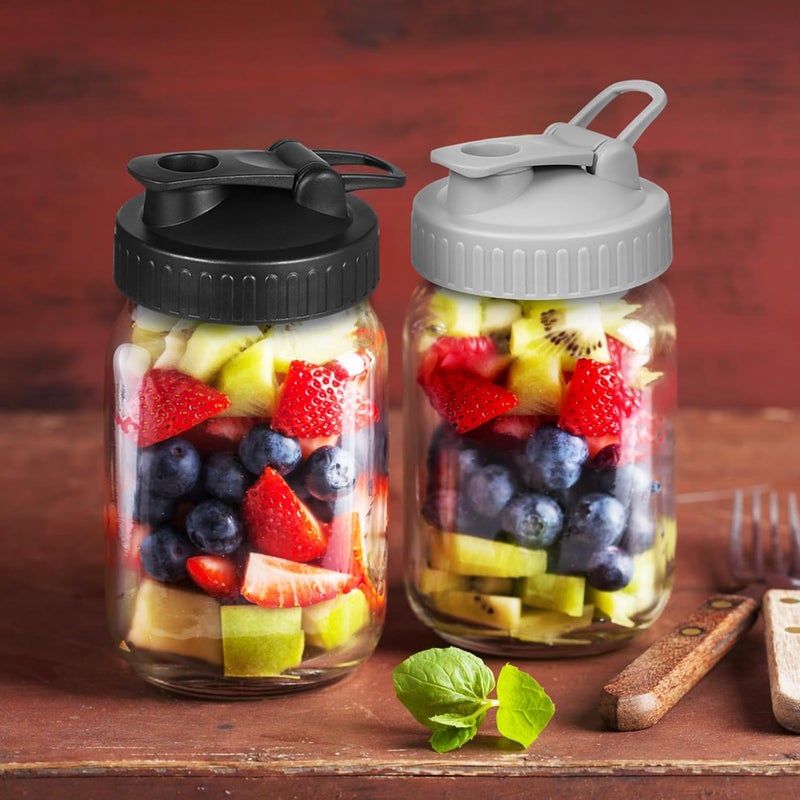 4pcs Wide Mouth Mason Jar Lids Flip Top Spout Canning Jar Accessories Set for Pouring and Sealing - Image 4
