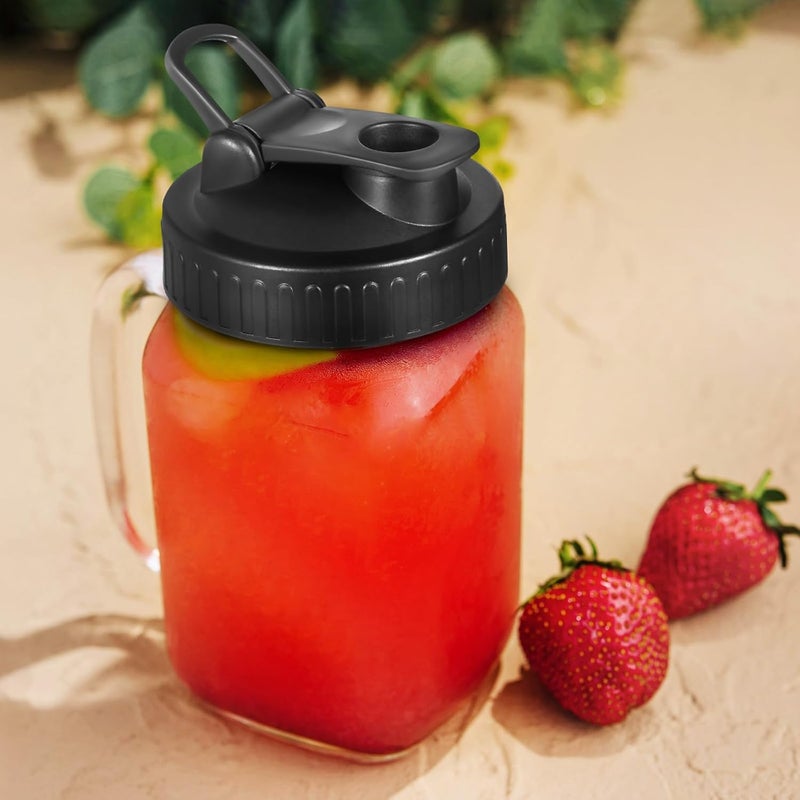 4pcs Wide Mouth Mason Jar Lids Flip Top Spout Canning Jar Accessories Set for Pouring and Sealing - Image 5