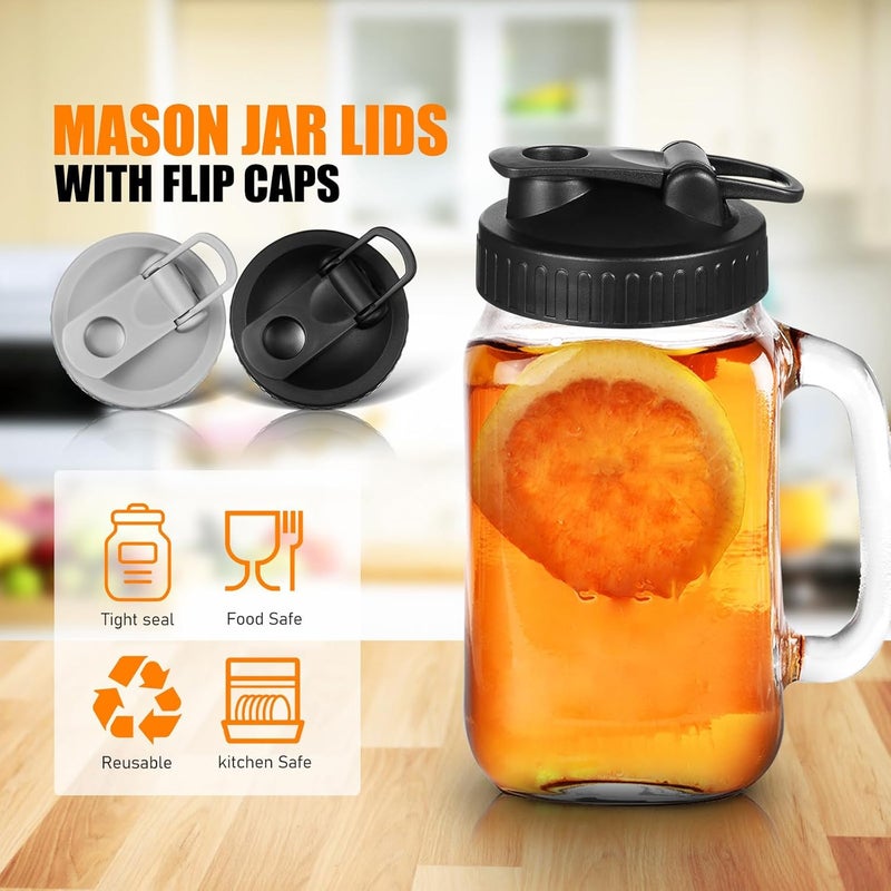 4pcs Wide Mouth Mason Jar Lids Flip Top Spout Canning Jar Accessories Set for Pouring and Sealing - Image 3