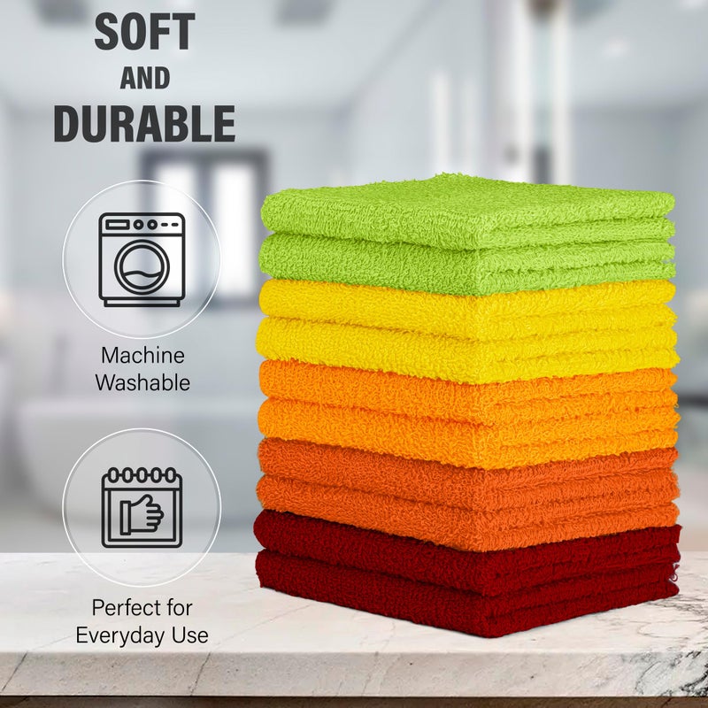 DecorRack 10 Pack 100% Cotton Wash Cloth, Luxurious Soft, 12 x 12 inch Ultra Absorbent, Machine Washable Washcloths, Assorted Set 2 (10 Pack) - Image 2