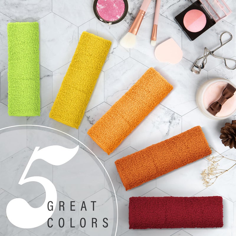 DecorRack 10 Pack 100% Cotton Wash Cloth, Luxurious Soft, 12 x 12 inch Ultra Absorbent, Machine Washable Washcloths, Assorted Set 2 (10 Pack) - Image 3