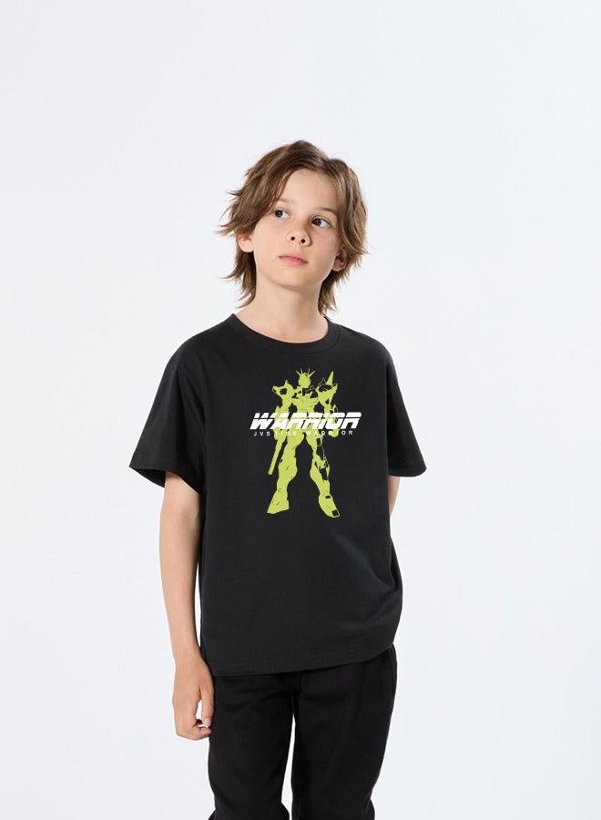 Children's Short-Sleeved Letter-Printed T-Shirt Summer Pure Cotton Top Does Not Shed And Is Breathable. Suitable For Children Aged 3-12 Years Old  - Image 1