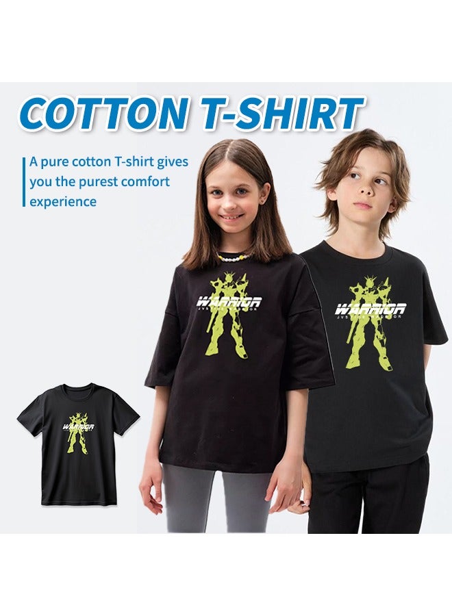 Children's Short-Sleeved Letter-Printed T-Shirt Summer Pure Cotton Top Does Not Shed And Is Breathable. Suitable For Children Aged 3-12 Years Old  - Image 2