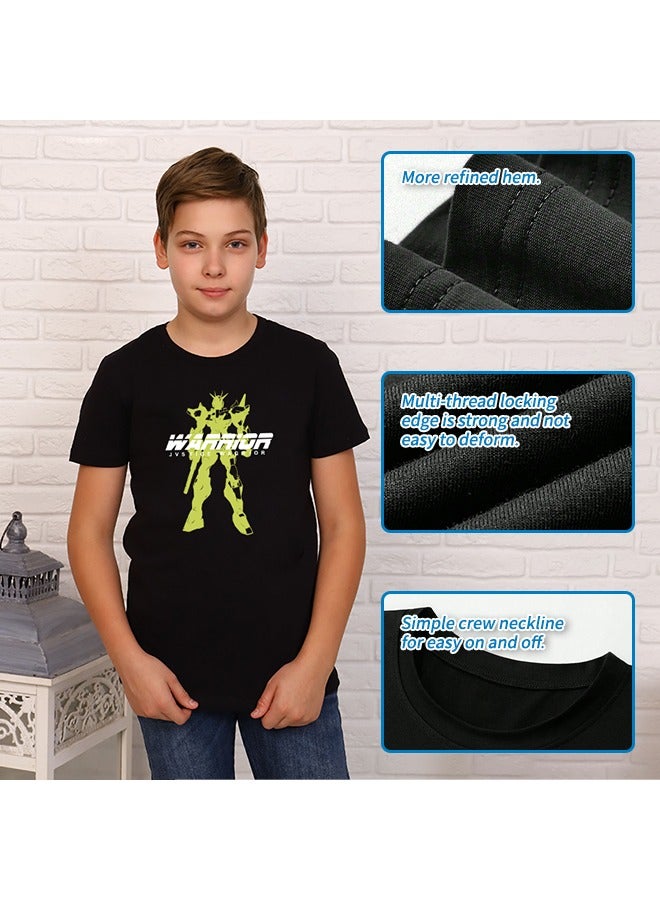 Children's Short-Sleeved Letter-Printed T-Shirt Summer Pure Cotton Top Does Not Shed And Is Breathable. Suitable For Children Aged 3-12 Years Old  - Image 5