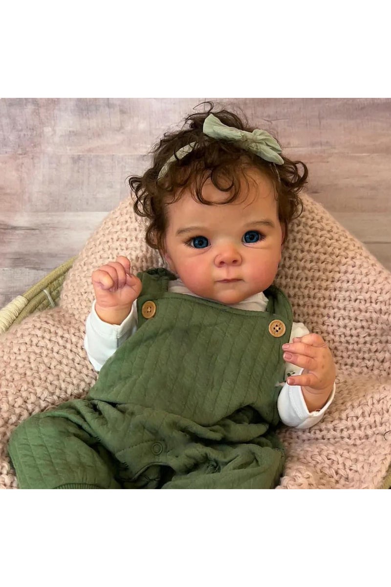 دمية طفل حديث الولادة واقعية من نوع بيتي، لون أخضر، طولها 48 سم، مصنوعة من مادة NPK، مقاس 18 بوصة، جسم ناعم، طلاء ثلاثي الأبعاد للبشرة، ألوان مرئية